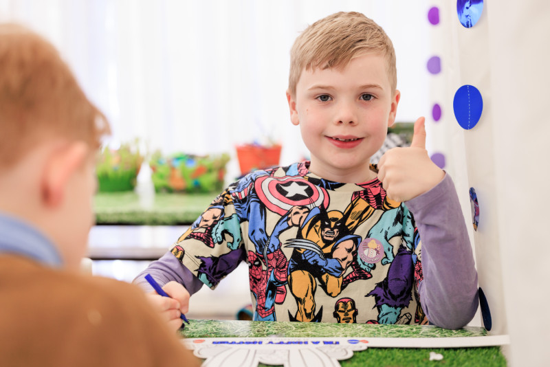 Child enjoying arts and crafts