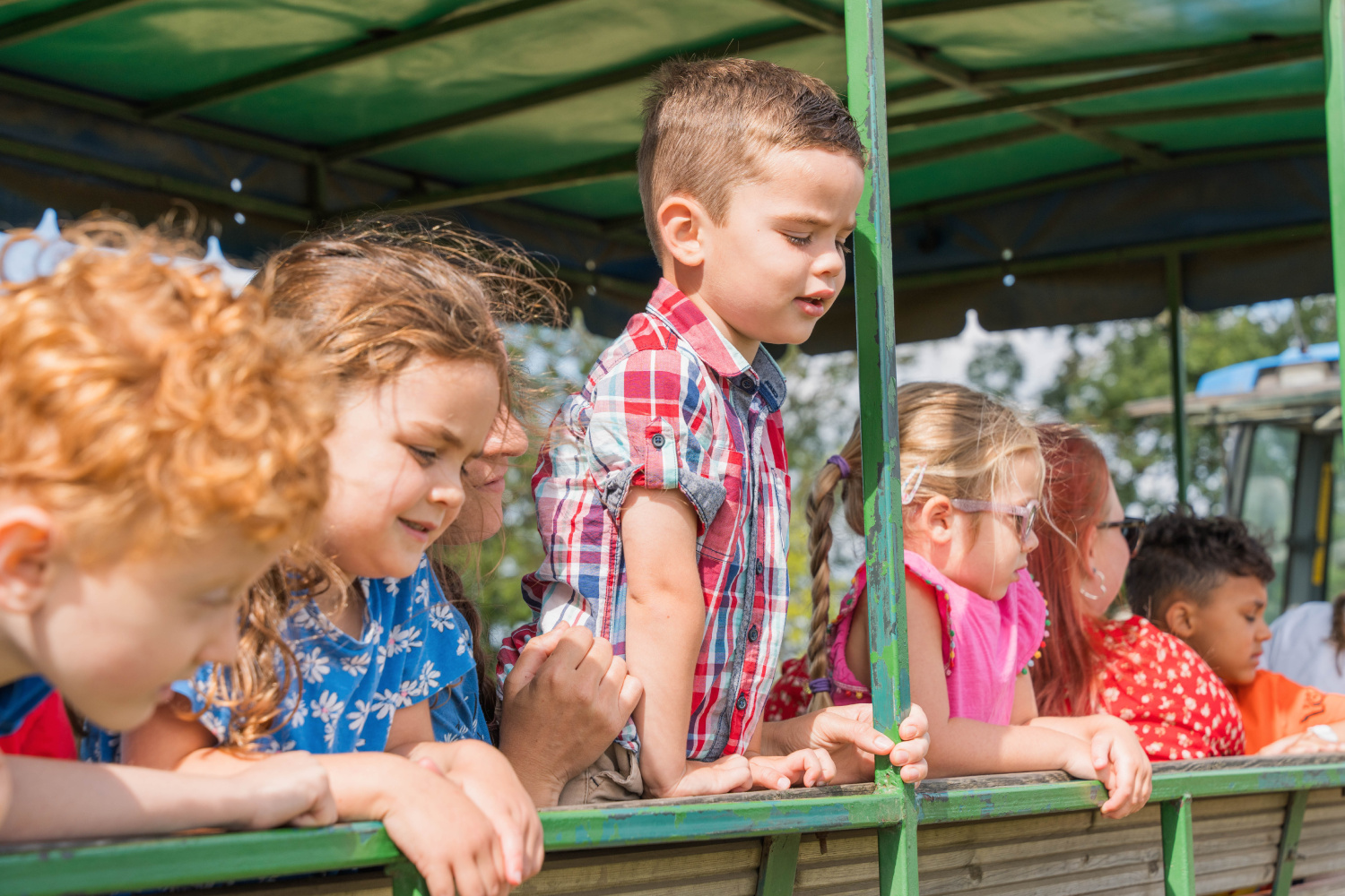 Enjoying a tractor ride
