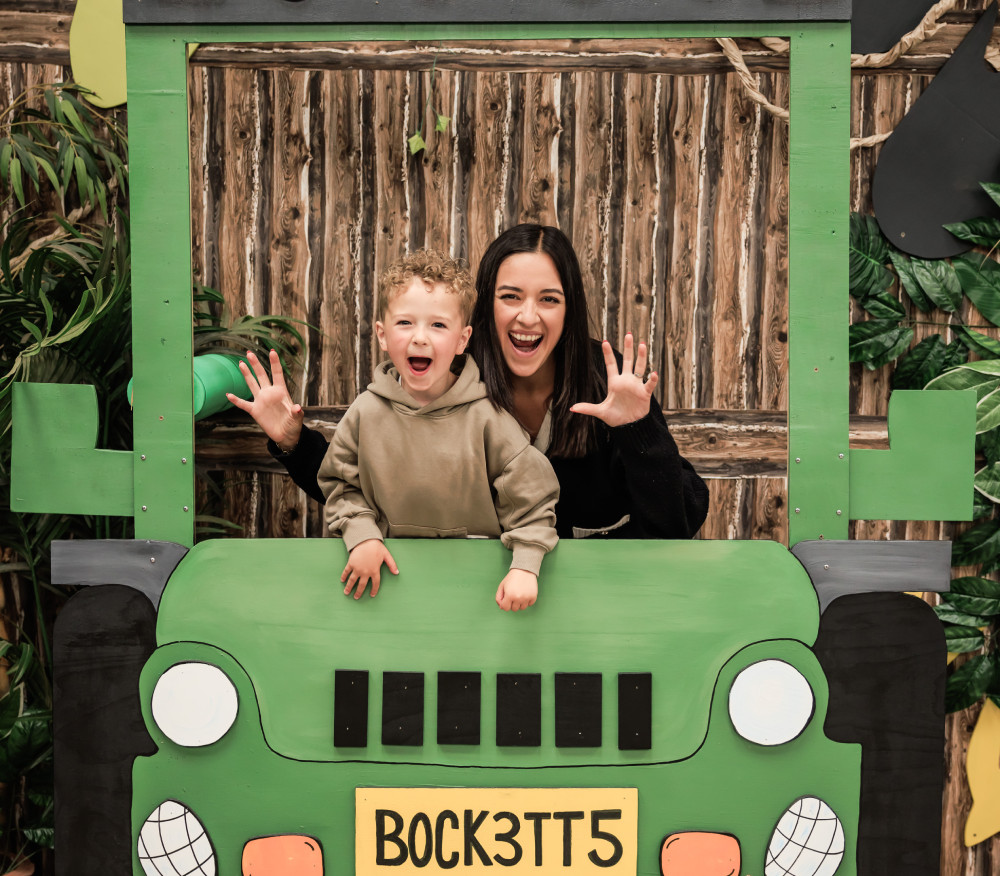 Mother and son enjoying the event